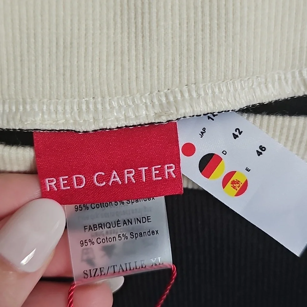 NWT Red Carter Black and Cream Crop Top